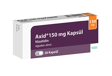 AXID 150 mg 28 kapsül {Actavis} kutu görseli