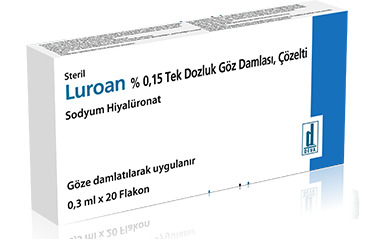 LUROAN % 0.15 tek dozluk göz damlası (20 flakon) kutu görseli