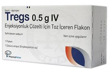 TREGS 0.5 G IV enjeksiyonluk çözelti için toz içeren flakon { Pharmavision } kutu görseli
