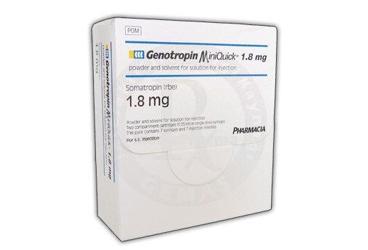 GENOTROPIN MINIQUICK SC enjeksiyonluk çözelti için toz ve çözücü içeren 5.4 IU (1.8 MG) tek doz 7 enjektör kutu görseli