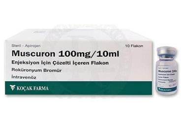 MUSCURON 100 mg/10 ml IV enjeksiyon için solüsyon içeren 10 flakon kutu görseli