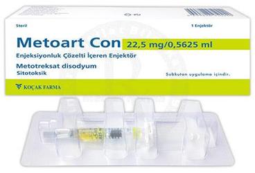 METOART CON 22.5 mg/ 0.5625 ml enj.sol.içeren kull.haz. 1 adet şırınga kutu görseli